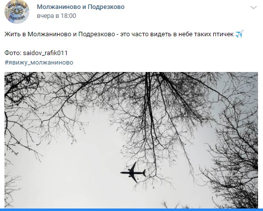 Фото дня: стальные птицы над Молжаниновским
